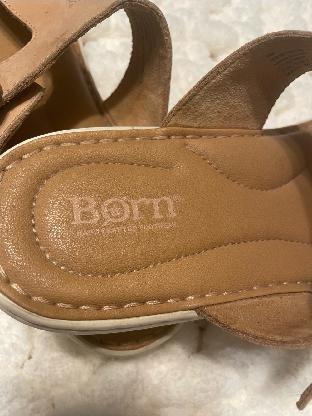 Born Women's Tan Leather Wedge Sandals